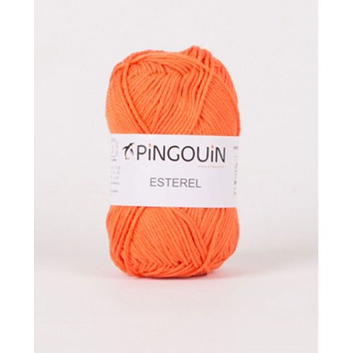 Pingouin - Pelote De Laine Pingo Esterel 3 De 50g - Laine À Tricoter - 100% Coton - Aiguille N°3 - Couleur Orange