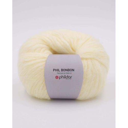 Phildar - Pelote De Laine Phil Bonbon De 50g - Laine À Tricoter - 38% Acrylique,34% Coton,28% Polyamide - Aiguille N°7 - Couleur Zeste