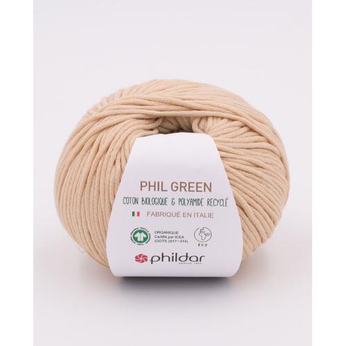Phildar - Pelote De Laine Phil Green De 50g - Laine À Tricoter - 70% Coton,30% Polyamide - Aiguille N°5 - Couleur Chanvre