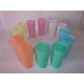Lot De 12 Hauts Gobelets Colorés « Tupperware » - Plastique - Vintage