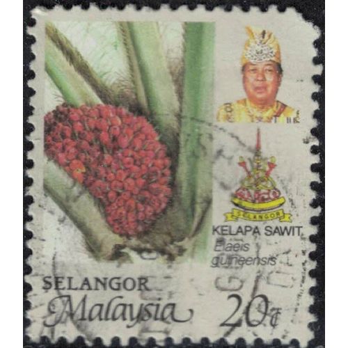 Malaisie 1986 Oblitéré Used Selangor Plante Kelapa Sawit Elaeis Guineensis Su