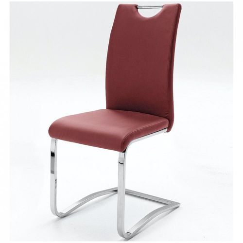 Lot De 4 Chaises Kilou Tissu Bordeaux Avec Piètement Luge