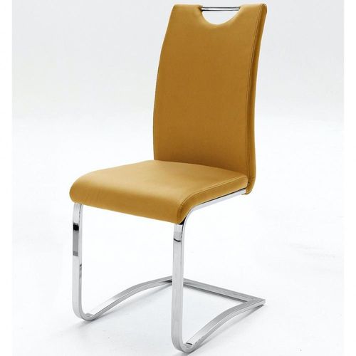 Lot De 4 Chaises Kilou Tissu Curry Avec Piètement Luge
