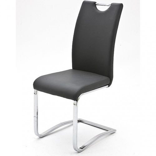 Lot De 4 Chaises Kilou Tissu Gris Avec Piètement Luge
