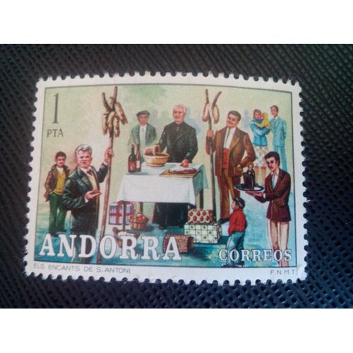 Timbre Andorre (Espagnol) Yt 72 Coutumes Folkloriques 1972 ( 0040705 )