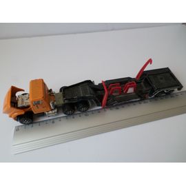 Semi Remorque Orange Avec Remorque Plateau Noire-Majorette