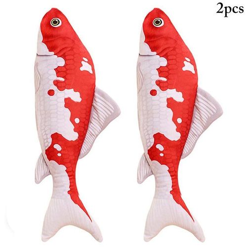 Jouet En Peluche 3d En Forme De Poisson Pour Animaux De Compagnie, 2 Pièces, Cadeaux Interactifs, Poisson Herbe Aux Chats, Jouet De Simulation De Poisson Pour Animaux De Compagnie Bo575
