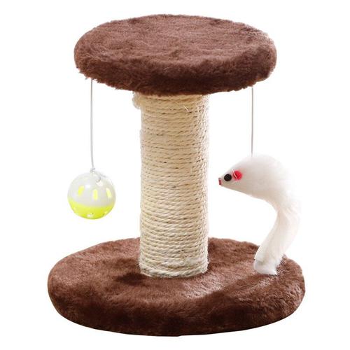 Arbre À Gratter Pour Chat, 2 Niveaux, Avec Boule Et Souris, Jouet À Gratter Pour Chaton Bo609