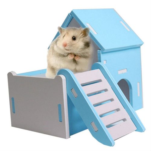 Maison De Hamster En Bois, Maison Amusante Pour Petit Animal, Avec Échelle D'escalade, Produits Pour Animaux De Compagnie, Nid De Hamster, Accessoires Bo750