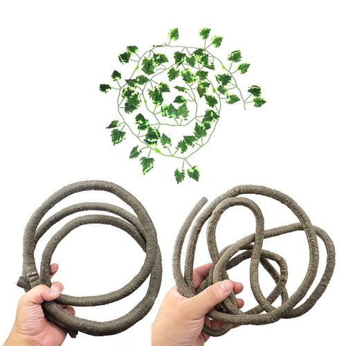 Grandes Vignes Flexibles De 1m, 3 Pièces, Décoration Pliable Pour L'habitat Des Reptiles Grimpeurs Dans La Jungle, Fournitures Pour Animaux De Compagnie, Décoration De Terrarium Bo897
