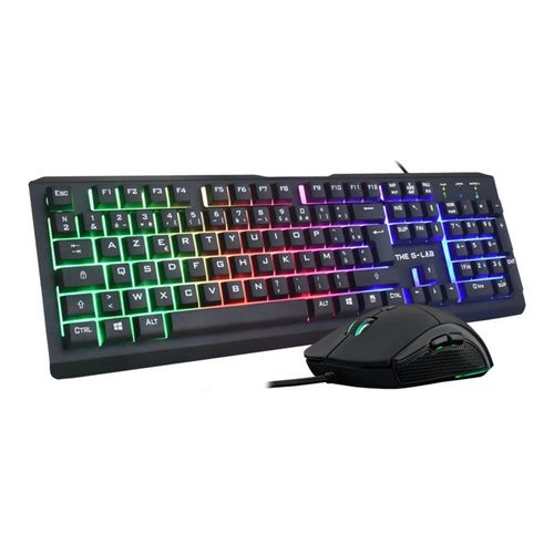 The G-Lab Combo Iridium - Ensemble clavier et souris - rétroéclairé - USB - AZERTY - Français
