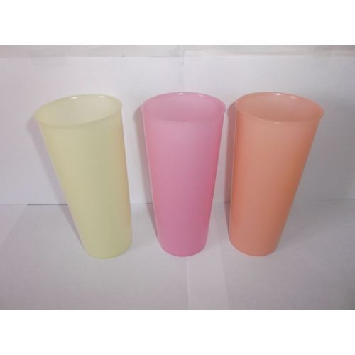 Lot De 3 Grands Gobelets Colorés « Tupperware » - Plastique - Vintage