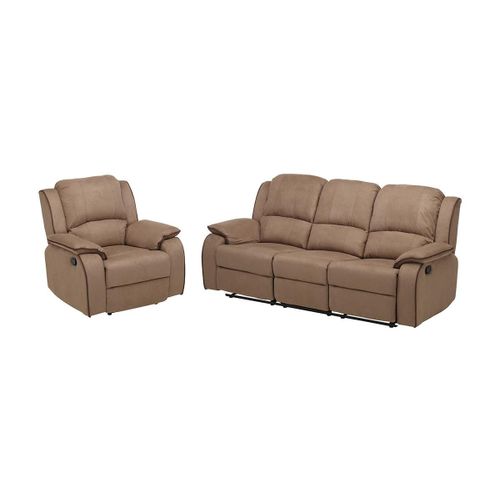 Canapé 3+1 Places Relax En Microfibre Hernani - Taupe