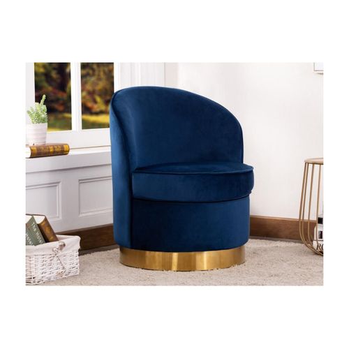Fauteuil Sanela En Velours - Bleu Nuit