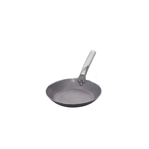 Poele A Frire Ronde Tole Blanche Q. Froide Inox Rivetee Ø 28cm