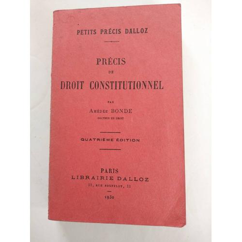 Petits Précis De Droit Constitutionnel 1930