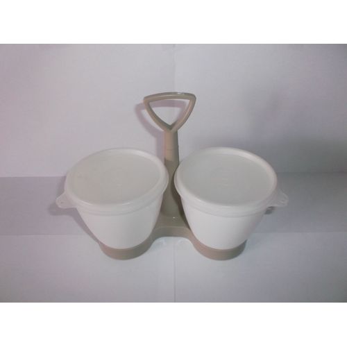 Porte-Condiments Avec Deux Récipients *** Tupperware *** - Vintage