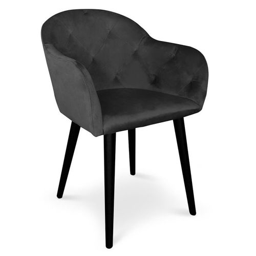 Paris Prix - Fauteuil Design En Velours "Glany" 81cm Noir