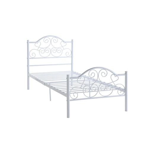 Lit Leyna - 90 X 190 Cm - Métal - Blanc
