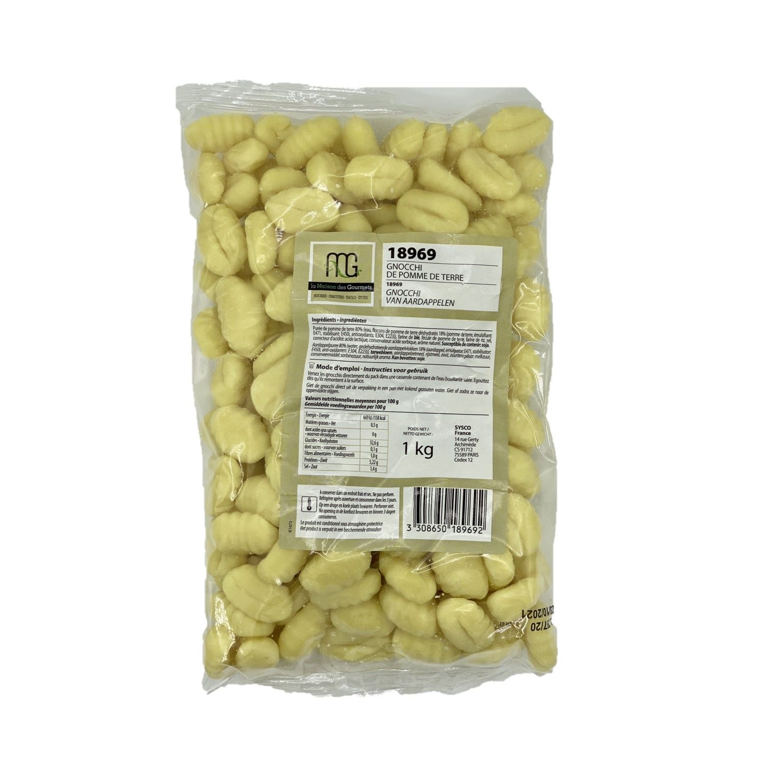 Gnocchi De Pomme De Terre - Maison Des Gourmets - Sachet 1kg