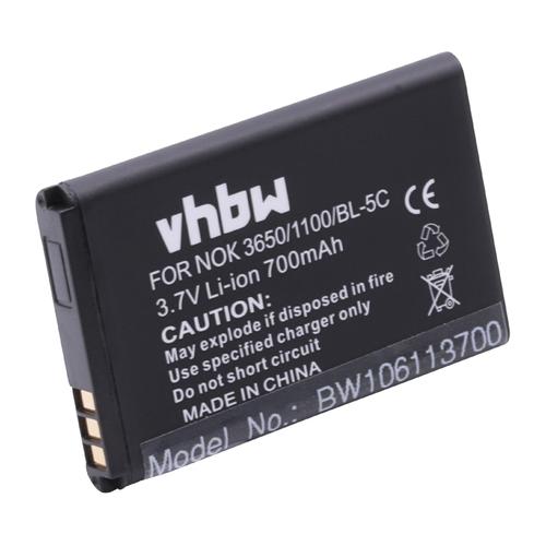 Vhbw Batterie Remplacement Pour Nokia 0106g20624418, 0670397417535, Bl-5ca, Bl-5cb, Rtx 60020436 Pour Smartphone (700mah, 3,7v, Li-Ion)