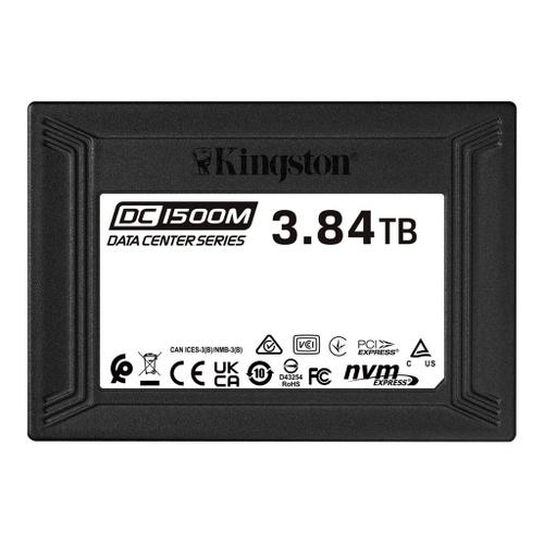 Kingston Data Center DC1500M - SSD - 3.84 To - interne - 2.5" - U.2 PCIe 3.0 x4 (NVMe)