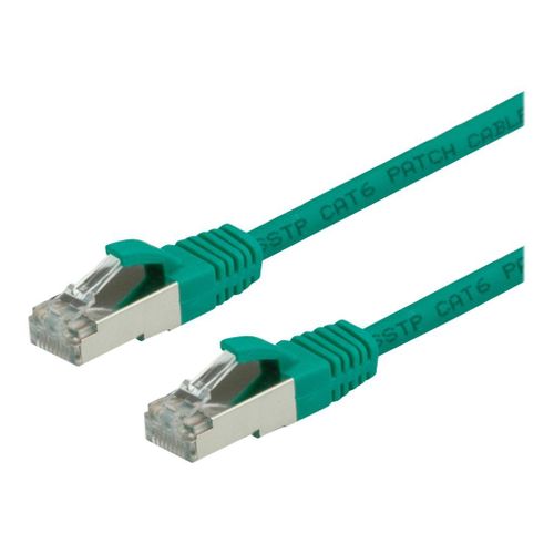 VALUE - Cordon de raccordement - RJ-45 (M) pour RJ-45 (M) - 3 m - SFTP, PiMF - CAT 6e - sans halogène, moulé, sans crochet, bloqué - vert