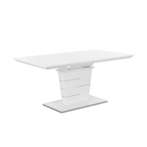 Table À Manger Extensible Amelle - 6 À 8 Couverts - Mdf Laqué Blanc