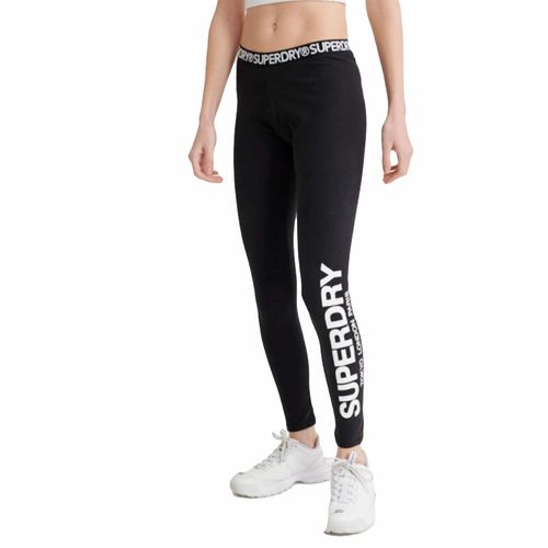 Legging Superdry Logo Elastic Femme Noir