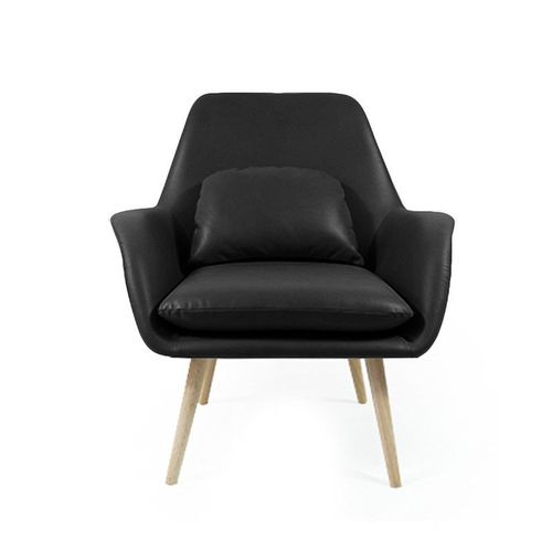 Fauteuil Scandinave Simili Cuir Zapa - Pu Noir