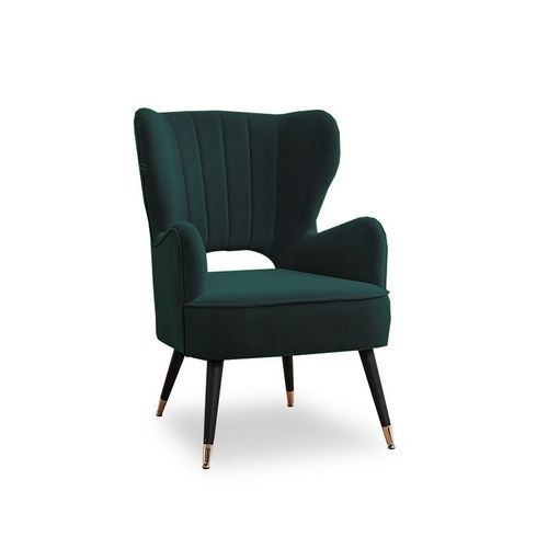 Fauteuil Design Pied Effet Laiton Trendy - Vert