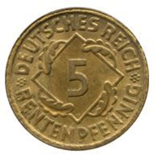 Pièce 5 Reichspfennig Allemagne - 1924 A