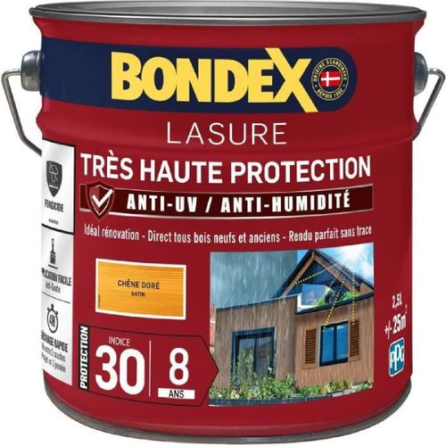 lasure pour bois trés haute protection 8 ans chene doré 2.5L Bondex