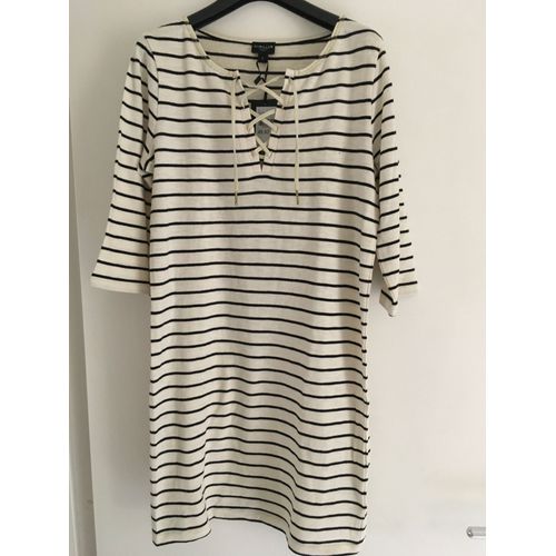 Robe Écru Rayé Noir Cyrillus Taille L