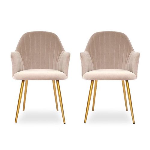 Chaise De Salle À Manger Pied Or Skull X2 Taupe