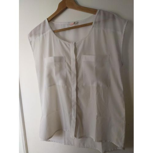 Chemisier Sans Manche Blanc Femme Taille M