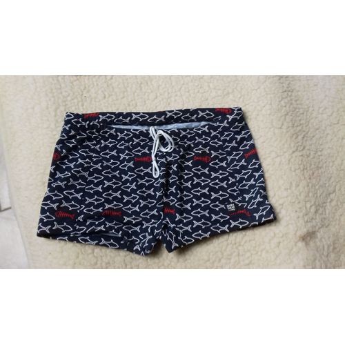 Short De Bain Petits Poissons Bleu Marine Avec Des Petits Poissons Taille S