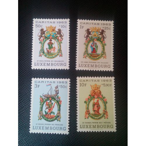 Timbre Luxembourg Yt 638 - 639 - 641 - 643 Saints Des Métiers Et Des Guildes 1963 ( 0060705 )