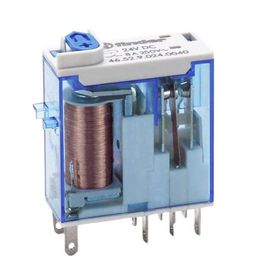 Finder 303444 Relais embrochable 2RT 8A 24VDC bouton test + indicateur mecanique agni (465290240040)