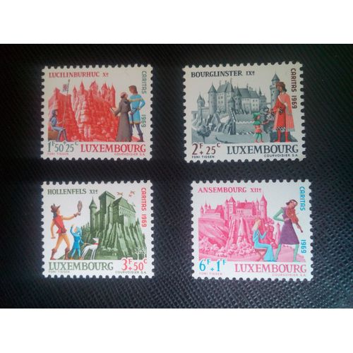 Timbre Luxembourg Yt 749 A 752 Châteaux 1969 ( 0060705 )