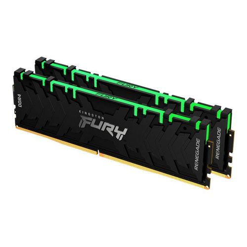 Kingston FURY Renegade RGB - DDR4 - kit - 16 Go: 2 x 8 Go - DIMM 288 broches - 3000 MHz / PC4-24000 - CL15 - 1.35 V - mémoire sans tampon - non ECC - noir