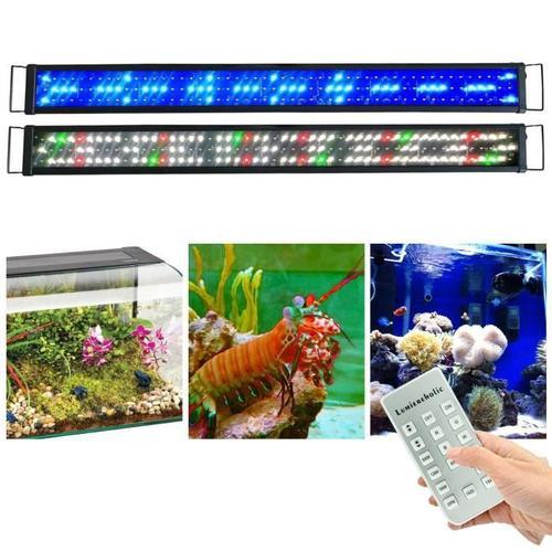 Lumiereholic Rampe LED Aquarium 90CM Dimmable avec Télécommande 90cm-110cm  Extensible Lampe Éclairage pour Plante Poisson