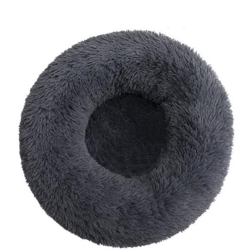 Kalavika Panier Rond Pour Chien Chat Corbeille En Peluche Coussin Rond Chaud Lit Animal 60cm Gris Foncé