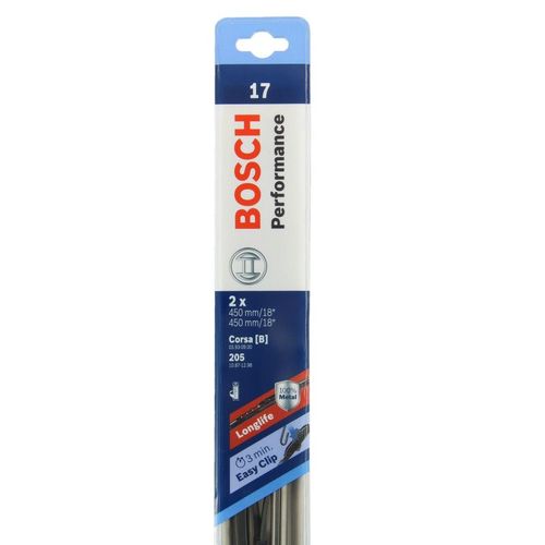 2 Balais Essuie-Glace Perfomance Bosch N°17 Longueur 45cm