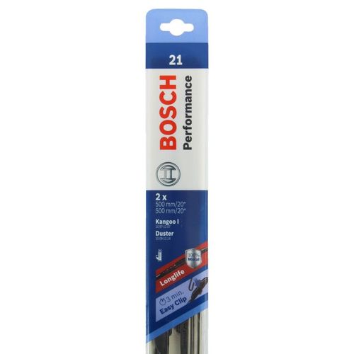 2 Balais Essuie-Glace Perfomance Bosch N°21 Longueur 50cm