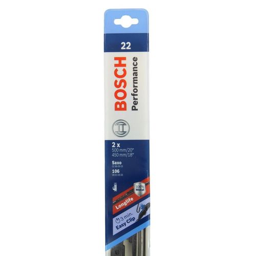 2 Balais Essuie-Glace Perfomance Bosch N°22 Longueur 50 Et 45cm (106/Saxo)