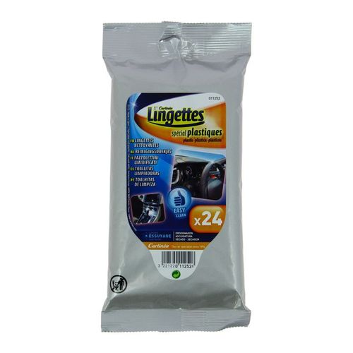 Carlinéa Sachet 24 Lingettes Nettoyantes Spécial Plastiques