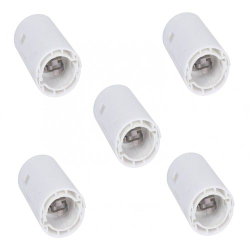 Lot de 5 douilles électriques automatique B22 polyamide, blanc