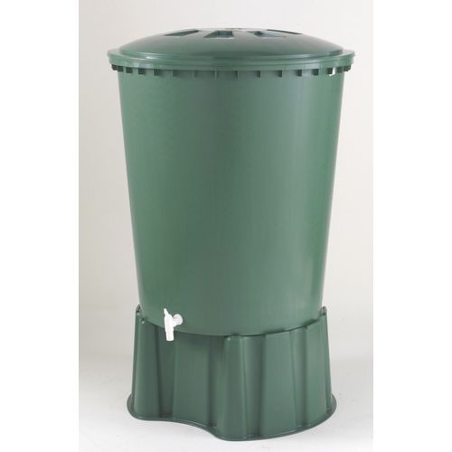 Récupérateur d'eau aérien cylindrique 310 L vert - H. 94 x Ø 80 cm