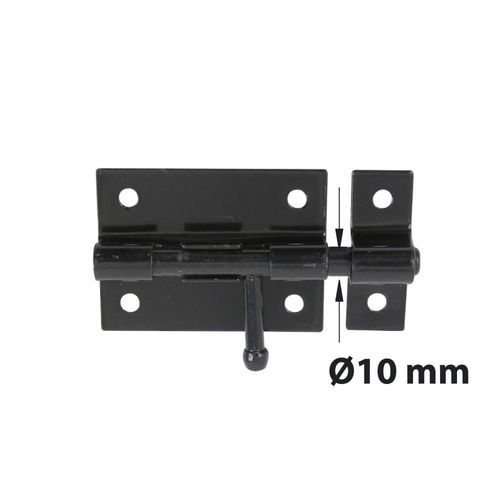 Verrou à levier verrou de box + gâche diamètre 10 mm AFBAT, acier noir